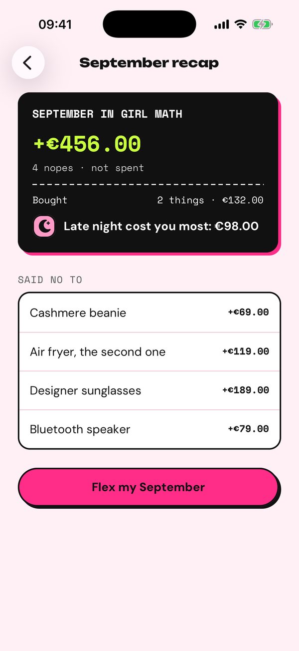 September recap: €456 not spent, late night cost you most.
